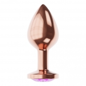 Пробка цвета розового золота с фиолетовым кристаллом Diamond Amethyst Shine S - 7,2 см. - Lola Games - купить с доставкой в Ессентуках