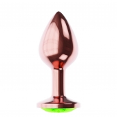 Пробка цвета розового золота с лаймовым кристаллом Diamond Emerald Shine S - 7,2 см. - Lola Games - купить с доставкой в Ессентуках