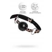 Черный кляп-шар на леопардовых ремешках Anonymo - ToyFa - купить с доставкой в Ессентуках