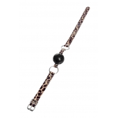 Черный кляп-шар на леопардовых ремешках Anonymo - ToyFa - купить с доставкой в Ессентуках