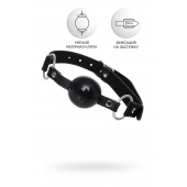 Черный кляп-шар на кожаных ремешках Anonymo - ToyFa - купить с доставкой в Ессентуках