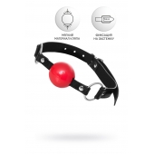 Красный кляп-шар на черных ремешках Anonymo - ToyFa - купить с доставкой в Ессентуках