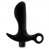 Черный анальный вибратор Silicone Vibrating Prostate Massager 01 - 10,8 см. - Blush Novelties - в Ессентуках купить с доставкой