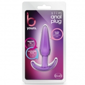 Фиолетовая анальная пробка в форме якоря Slim Anal Plug - 10,8 см. - Blush Novelties