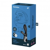 Черный анальный вибратор Heat Climax+ с функцией нагрева - 20,6 см. - Satisfyer - в Ессентуках купить с доставкой