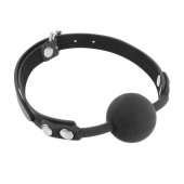Черный силиконовый кляп-шарик на ремешках - Fetish Tentation - купить с доставкой в Ессентуках