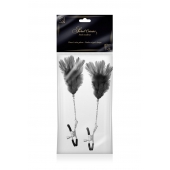 Зажимы для сосков с черными перьями Sweet Caress Feather Nipple Clumps - Sweet Caress - купить с доставкой в Ессентуках