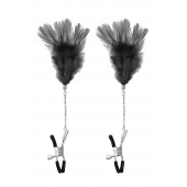 Зажимы для сосков с черными перьями Sweet Caress Feather Nipple Clumps - Sweet Caress - купить с доставкой в Ессентуках