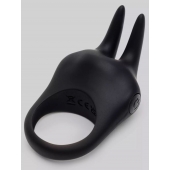 Черное эрекционное виброкольцо Sensation Rechargeable Vibrating Rabbit Love Ring - Fifty Shades of Grey - в Ессентуках купить с доставкой