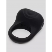 Черное эрекционное виброкольцо Sensation Rechargeable Vibrating Love Ring - Fifty Shades of Grey - в Ессентуках купить с доставкой