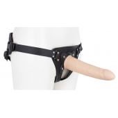 Пустотелый страпон Harness CLASSIC с бандажом - 19,5 см. - LOVETOY (А-Полимер) - купить с доставкой в Ессентуках