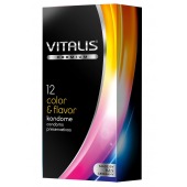 Цветные ароматизированные презервативы VITALIS PREMIUM color   flavor - 12 шт. - Vitalis - купить с доставкой в Ессентуках