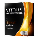 Ребристые презервативы VITALIS PREMIUM ribbed - 3 шт. - Vitalis - купить с доставкой в Ессентуках