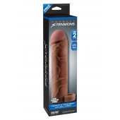 Коричневая насадка с кольцом Perfect 2 Extension with Ball Strap - 19 см. - Pipedream - в Ессентуках купить с доставкой