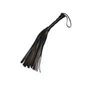 Чёрная кожаная плеть с 22 хвостами - 40 см. - Sitabella - купить с доставкой в Ессентуках
