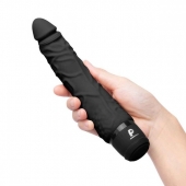 Черный вибратор-реалистик 7  Realistic Vibrator - 20 см. - PowerCocks