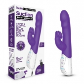 Фиолетовый вибромассажер с клиторальной стимуляцией Clitoral Suction Rabbit - 24,5 см. - Rabbit Essentials