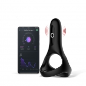 Черное виброкольцо Magic Motion Rise с подхватом мошонки - Magic Motion - в Ессентуках купить с доставкой