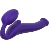 Фиолетовый безремневой страпон Silicone Bendable Strap-On - size M - Strap-on-me - купить с доставкой в Ессентуках