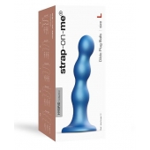 Голубая насадка Strap-On-Me Dildo Plug Balls size L - Strap-on-me - купить с доставкой в Ессентуках