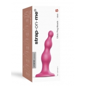 Розовая насадка Strap-On-Me Dildo Plug Beads size S - Strap-on-me - купить с доставкой в Ессентуках
