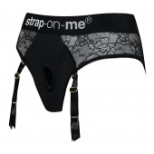 Черные трусики для насадок Diva Lingerie Harness - size M - Strap-on-me - купить с доставкой в Ессентуках