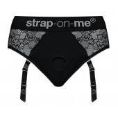 Черные трусики для насадок Diva Lingerie Harness - size M - Strap-on-me - купить с доставкой в Ессентуках