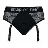 Черные трусики для насадок Diva Lingerie Harness - size L - Strap-on-me - купить с доставкой в Ессентуках