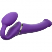Фиолетовый безремневой вибрострапон Vibrating Bendable Strap-On - size L - Strap-on-me - купить с доставкой в Ессентуках