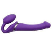 Фиолетовый безремневой вибрострапон Vibrating Bendable Strap-On - size L - Strap-on-me - купить с доставкой в Ессентуках