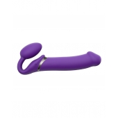 Фиолетовый безремневой вибрострапон Silicone Bendable Strap-On - size XL - Strap-on-me - купить с доставкой в Ессентуках