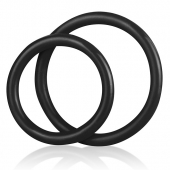 Набор из двух черных силиконовых колец разного диаметра SILICONE COCK RING SET - BlueLine - в Ессентуках купить с доставкой