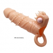 Телесная удлиняющая вибронасадка Penis Sleeve Connor - 17 см. - Baile - в Ессентуках купить с доставкой