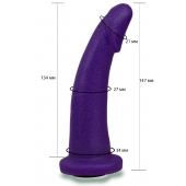 Фиолетовая гладкая изогнутая насадка-плаг - 14,7 см. - LOVETOY (А-Полимер) - купить с доставкой в Ессентуках