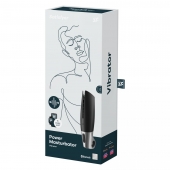 Черный мастурбатор с вибрацией Power Masturbator - Satisfyer - в Ессентуках купить с доставкой