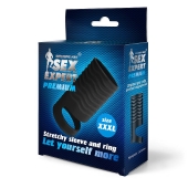 Черная открытая насадка на пенис с кольцом для мошонки XXXL-size - 9,9 см. - Sex Expert - в Ессентуках купить с доставкой