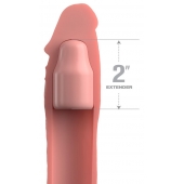 Телесная насадка-удлинитель 2 Inch Silicone X-tension with Strap - 20,3 см. - Pipedream - в Ессентуках купить с доставкой