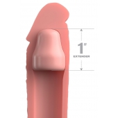 Телесная насадка-удлинитель 1 Inch Silicone X-tension - 17,8 см. - Pipedream - в Ессентуках купить с доставкой