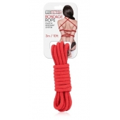 Красная хлопковая веревка для связывания - 3 м. - Lux Fetish - купить с доставкой в Ессентуках