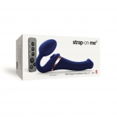 Синий безремневой страпон Multi Orgasm Size S с клиторальной стимуляцией - Strap-on-me - купить с доставкой в Ессентуках