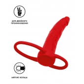 Красная насадка на пенис для двойного проникновения Black Red - 16,5 см. - ToyFa - купить с доставкой в Ессентуках