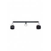 Черная распорка для ног с кожаными манжетами - Pecado - купить с доставкой в Ессентуках