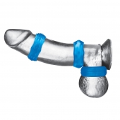 Комплект из трех голубых колец для эрекции 3-Pack Nuts   Bolts Stretch Cock Ring Set - BlueLine - в Ессентуках купить с доставкой