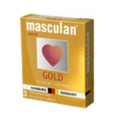 Презервативы Masculan Ultra Gold с золотым напылением и ароматом ванили - 3 шт. - Masculan - купить с доставкой в Ессентуках