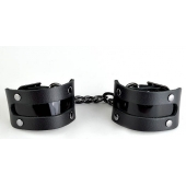 Чёрные наручники с вставкой «Пятница» - Sitabella - купить с доставкой в Ессентуках