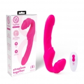 Розовый безремневой страпон на радиоуправлении Strapless Together - 22 см. - Together Toy - купить с доставкой в Ессентуках