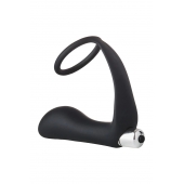 Черное эрекционное кольцо с вибропробкой Vibrating Anal Plug With Cockring - Dream Toys - в Ессентуках купить с доставкой