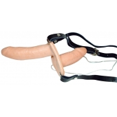 Телесный женский страпон с вагинальной пробкой Strap-On Duo - 15 см. - Orion - купить с доставкой в Ессентуках