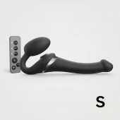 Черный безремневой страпон Multi Orgasm Size S с клиторальной стимуляцией - Strap-on-me - купить с доставкой в Ессентуках
