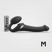 Черный безремневой страпон Multi Orgasm Size M с клиторальной стимуляцией - Strap-on-me - купить с доставкой в Ессентуках